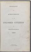 (BUSINESS--DIRECTORIES.) WHITE, BLISS, Compiler. Biography & Achievements of the Colored Citizens of Chattanooga, 1904.